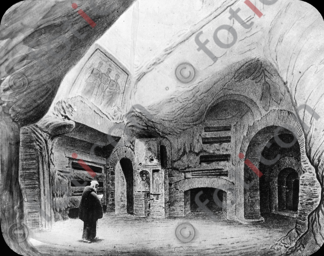 Krypta der Hl. Cäcilia | Crypt of St. Cecilia - Foto foticon-simon-107-024-sw.jpg | foticon.de - Bilddatenbank für Motive aus Geschichte und Kultur